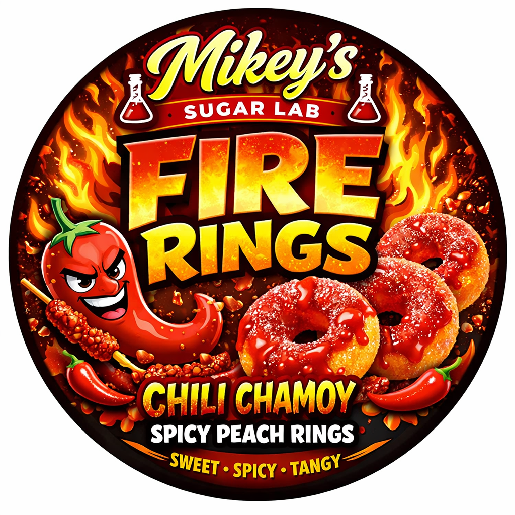 Fire Rings (Chili Chamoy Peach Rings))